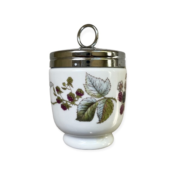RARE Vintage Royal Worcester King Size Double Egg Coddler, 'Blackberry' Design - Picture 2 of 6
